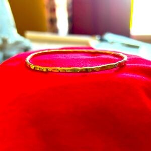 Sterling 925 Hammered Bangle Bracelet